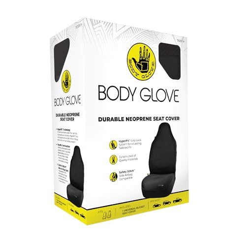 Body Glove 22-1-70331-9 Hyper Fit Universal Bucket Seat Cover for Cars, Sedans, SUVs, Neoprene, Black, 1 Seat Cover - Image 2