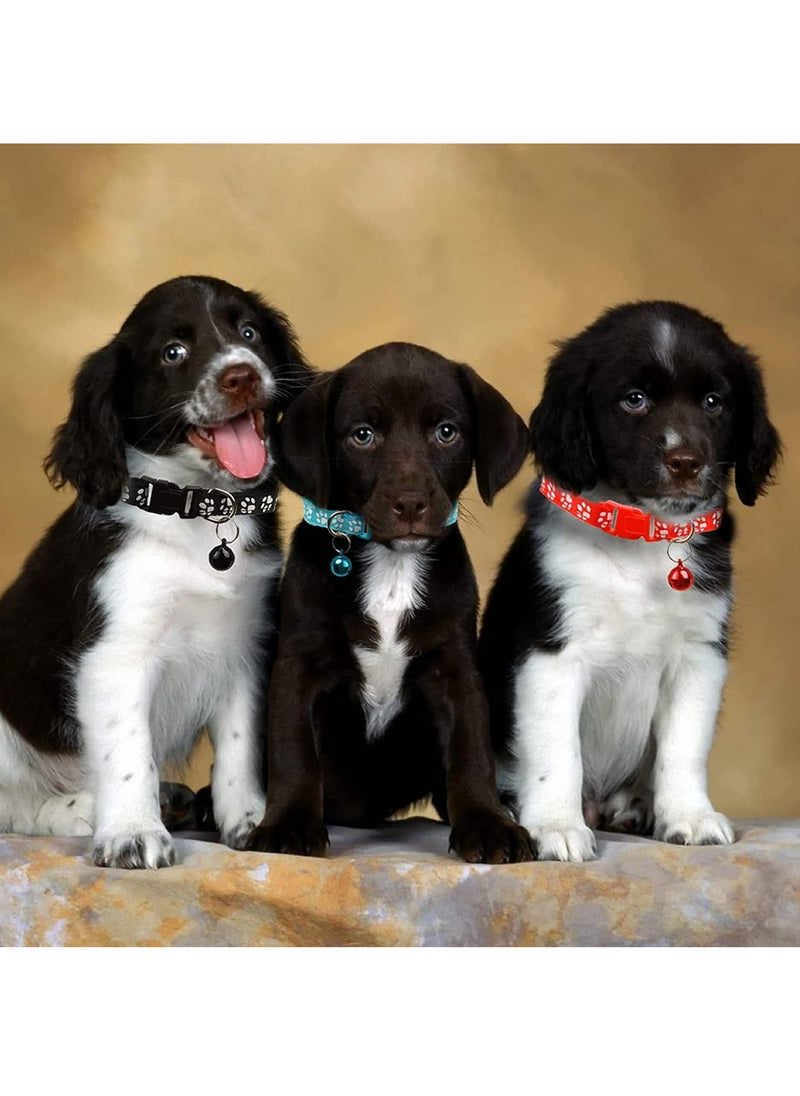 6PCS Cat Collar with Bell Adjustable Kitten Collar Anti Strangulation Puppy Collar