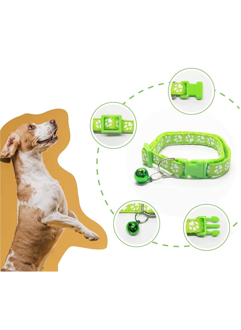 6PCS Cat Collar with Bell Adjustable Kitten Collar Anti Strangulation Puppy Collar