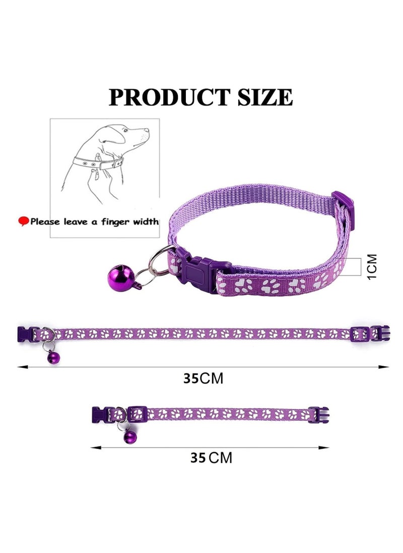 6PCS Cat Collar with Bell Adjustable Kitten Collar Anti Strangulation Puppy Collar