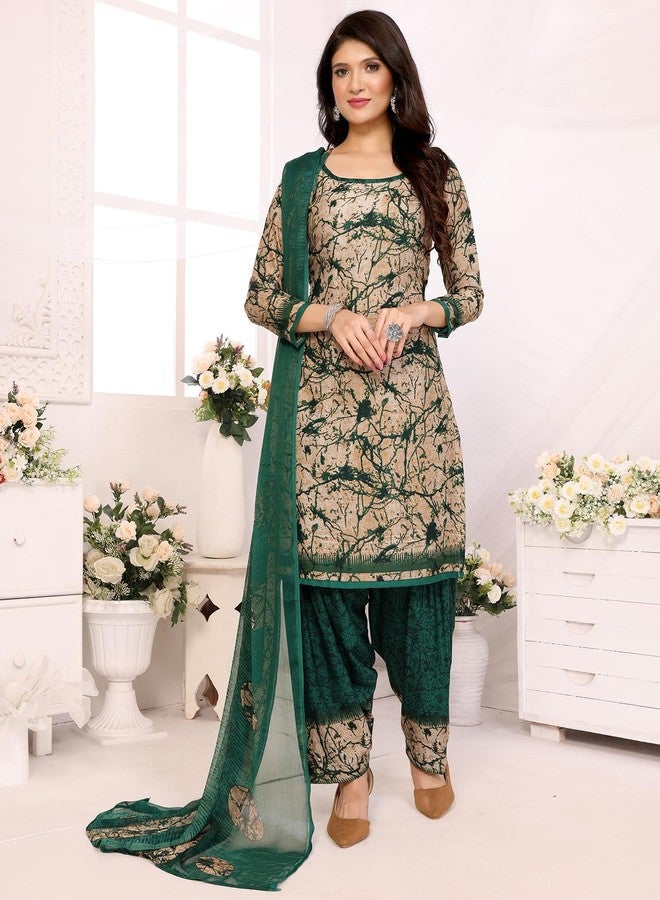 Yashika Women's Crepe Printed Unstitched Dress Material & Unstitched Salwar Suit Material With Dupatta_AZ-YS-P4-ADDA GREEN - Image 2