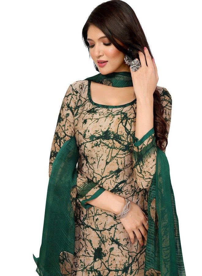 Yashika Women's Crepe Printed Unstitched Dress Material & Unstitched Salwar Suit Material With Dupatta_AZ-YS-P4-ADDA GREEN - Image 1