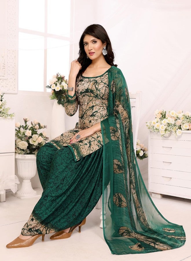 Yashika Women's Crepe Printed Unstitched Dress Material & Unstitched Salwar Suit Material With Dupatta_AZ-YS-P4-ADDA GREEN - Image 3