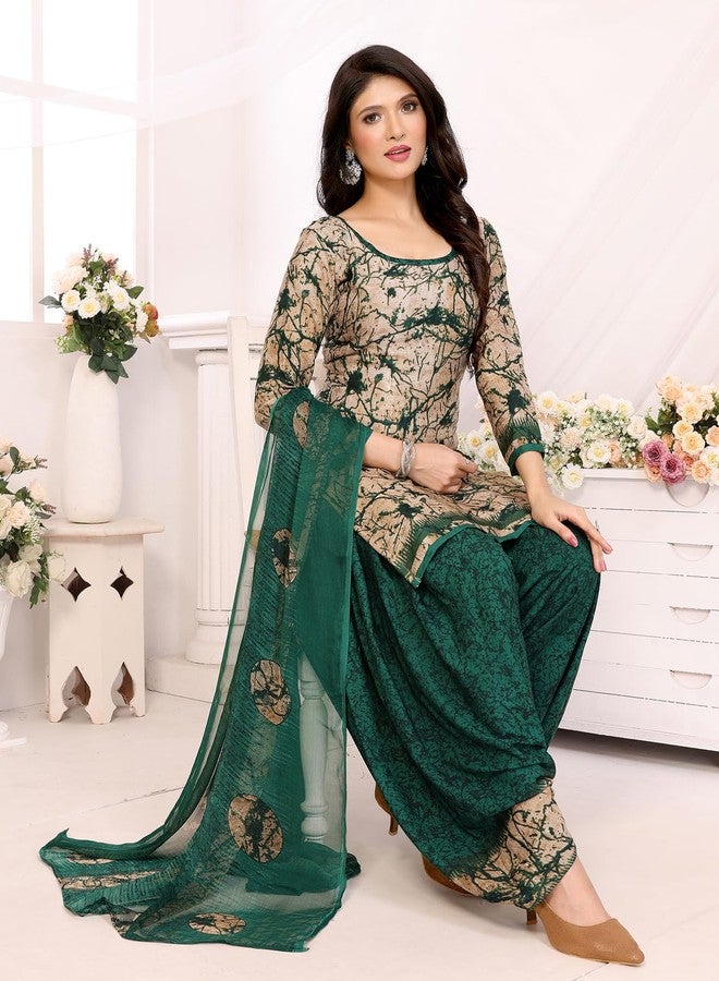 Yashika Women's Crepe Printed Unstitched Dress Material & Unstitched Salwar Suit Material With Dupatta_AZ-YS-P4-ADDA GREEN - Image 4