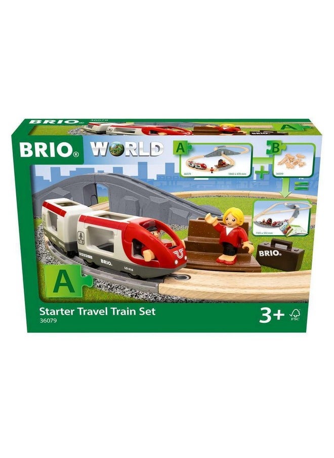 Brio BRIO World - 36079 Starter Travel Train Set | 22-Piece Wooden Toy Train Set for Kids Aged 3 Years Up  - Image 1