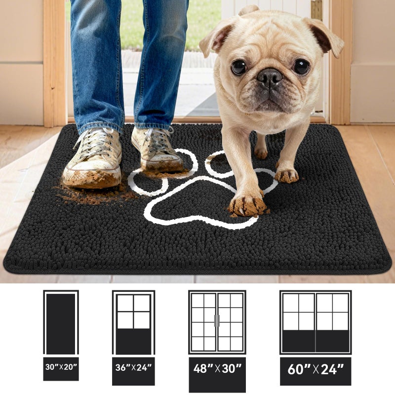 Bcoimo Super Absorbent Dog Door Mat, 30"*20" Anti Slip Mat for Muddy Paws, Pet Rugs for Dirty Paws Washable That Absorbs Moisture and Dirt, for Dog Cage and Pet Resting Carpet - Image 2