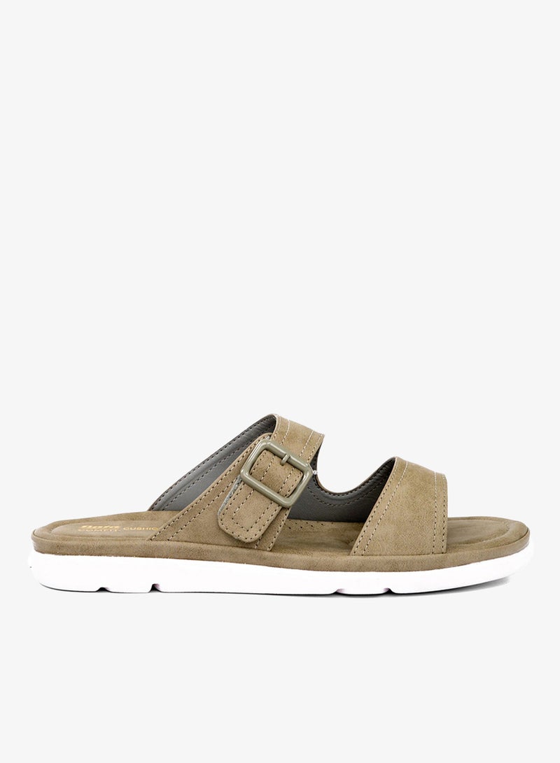 Bata Double Strap Buckle Detail Flat Sandals - Image 1