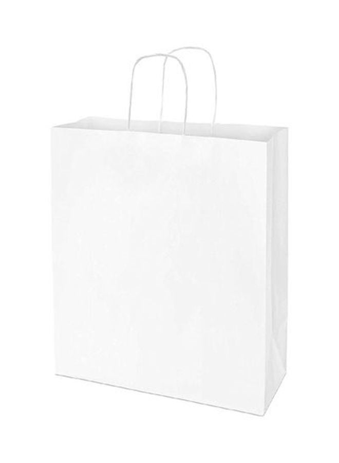 NIBEMINENT 12-Piece Twisted Handles Paper Bag Set White - Image 1