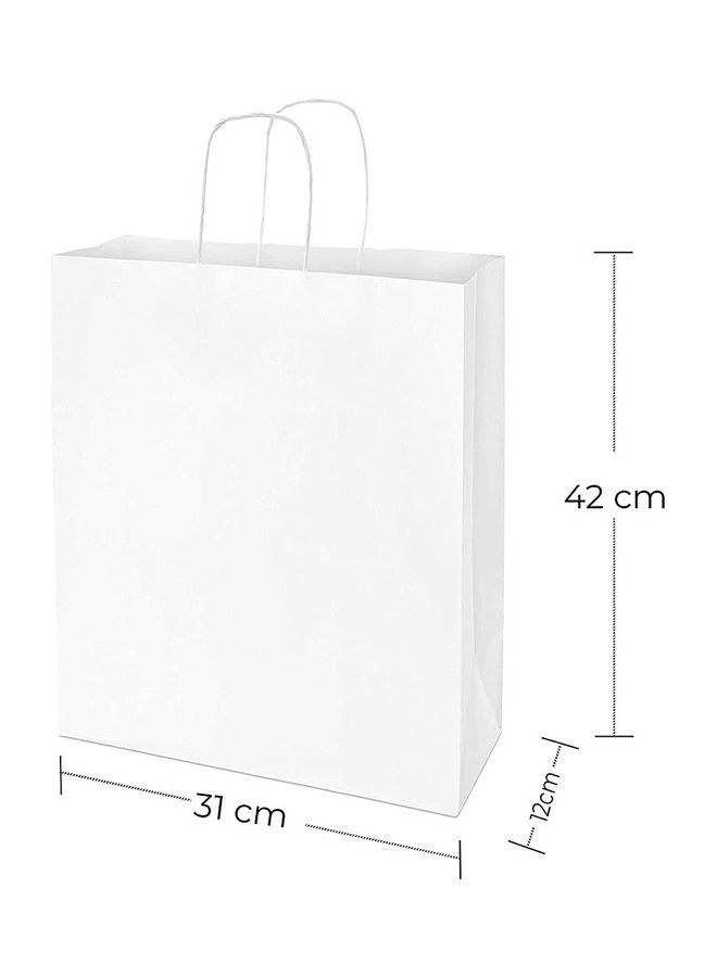 NIBEMINENT 12-Piece Twisted Handles Paper Bag Set White - Image 2