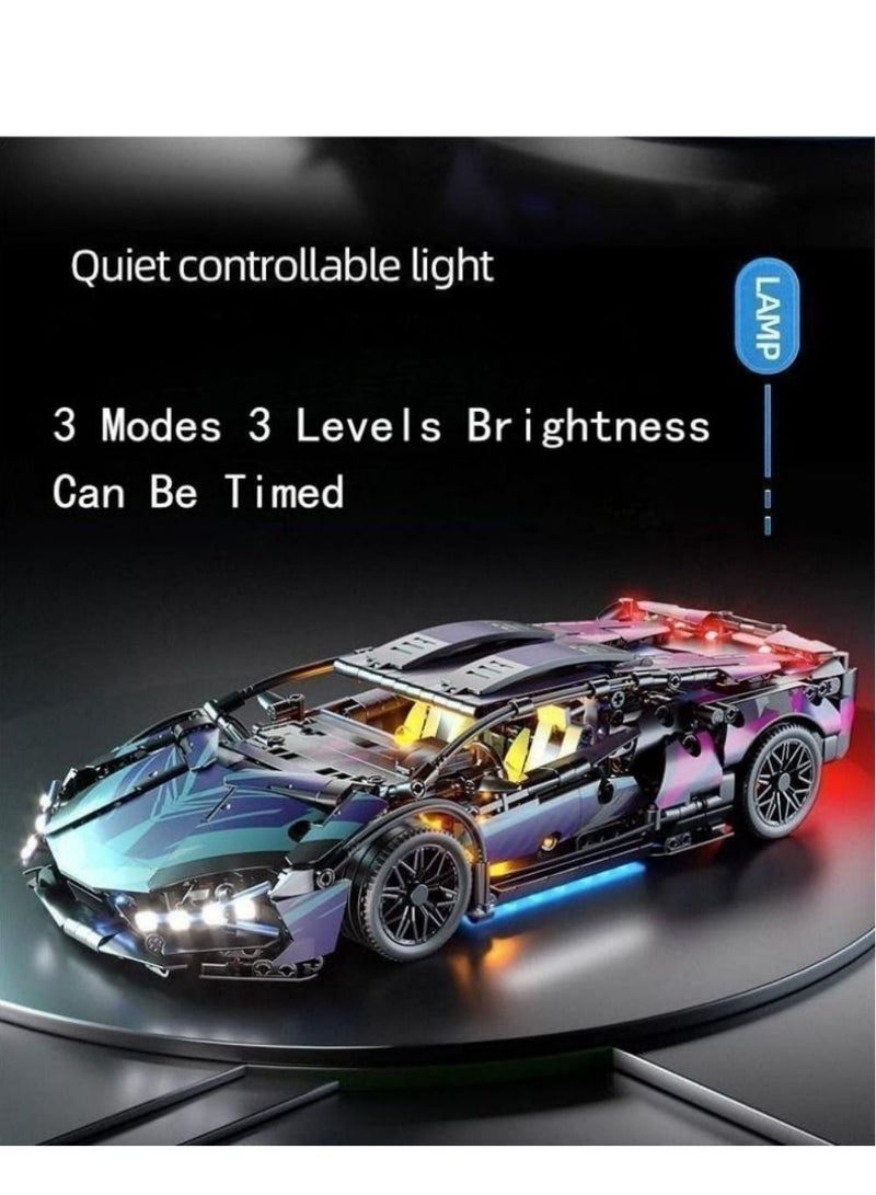 Cool Baby COOLBABY Sports Car Fun Racing Suit Cyberpunk Sports Car Lamborghini-SIAN Model Remote Control Car Children's Toys Building Blocks Toys Suitable For Boys And Girls Over 6 Years Old 1314 pcs - Image 3