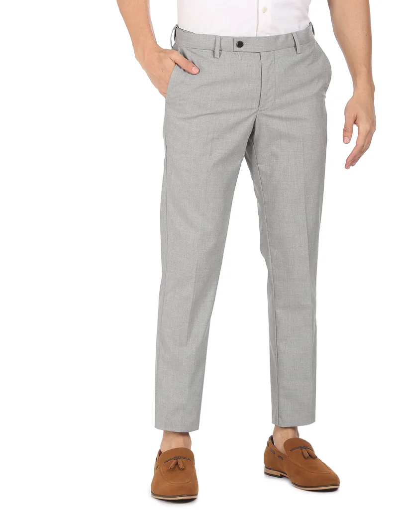 Mid Rise Solid Formal Trousers