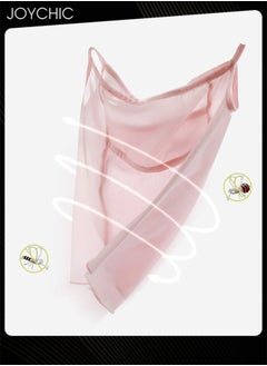 Joychic Summer Ice Silk Sunscreen Mask Women Golf Outdoor Anti-Mosquito Breathable Veil Anti-UV Protection Mask Pink  - Image 4