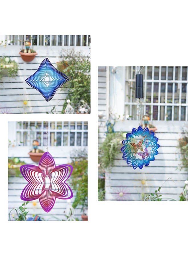 Handicraft 3D Stereoscopic Rotatable Metal Decoration Wind-Bell multicolour 32x5x30cm - Image 4