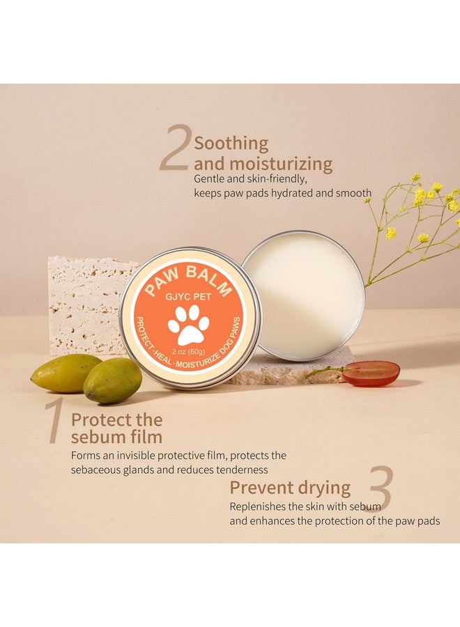 2 Oz (60G) Natural Dog Paw Balm  Organic Lickable Moisturizing Cream For Paws, Snout & Elbows | Heals Dry, Cracked Skin | Vitamin E & FoodGrade Ingredients