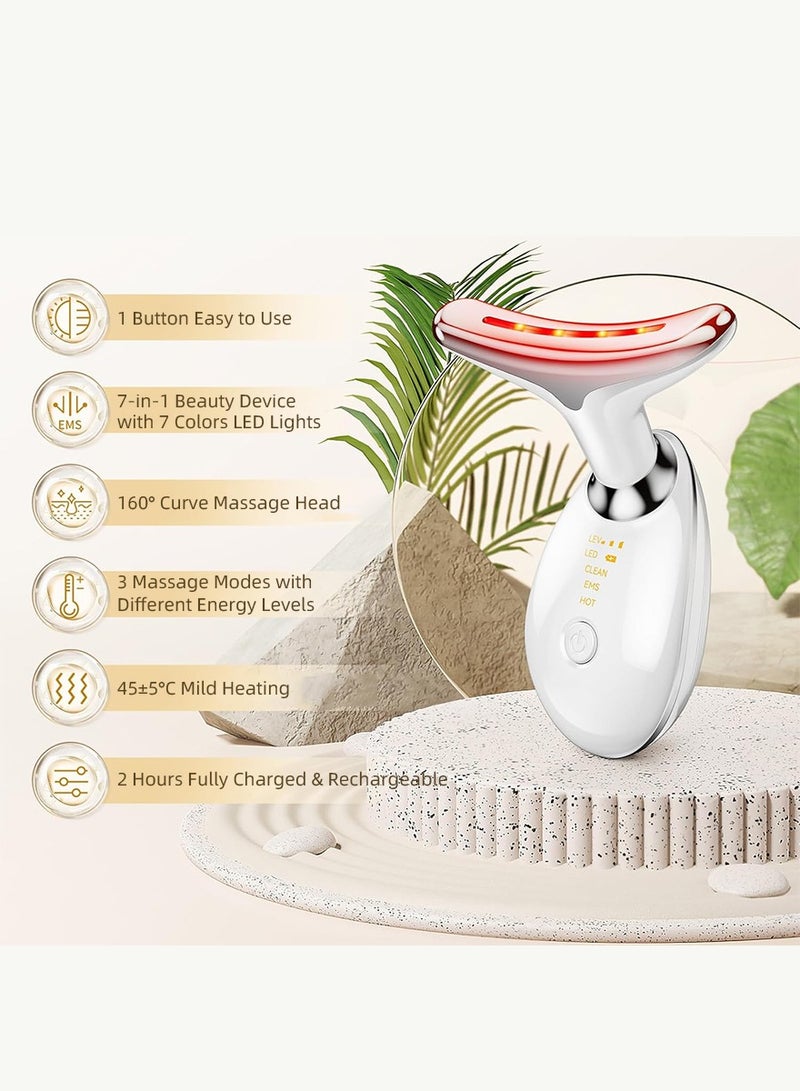 DPTER Face Massager, Face Beauty Device, Facial Lifting Therapy Machine EMS Face Massager Anti Wrinkle Skin Tightening Reduce Double Chin Skin Care Tools 7 Colour Modes - Image 2
