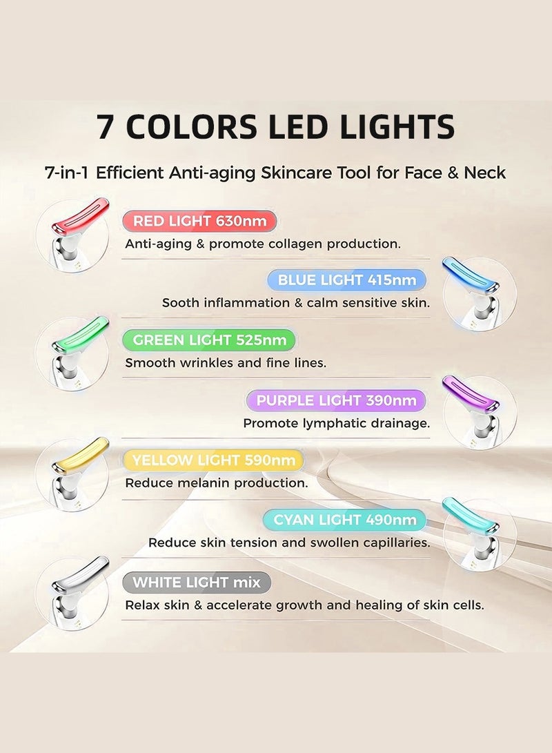 DPTER Face Massager, Face Beauty Device, Facial Lifting Therapy Machine EMS Face Massager Anti Wrinkle Skin Tightening Reduce Double Chin Skin Care Tools 7 Colour Modes - Image 3