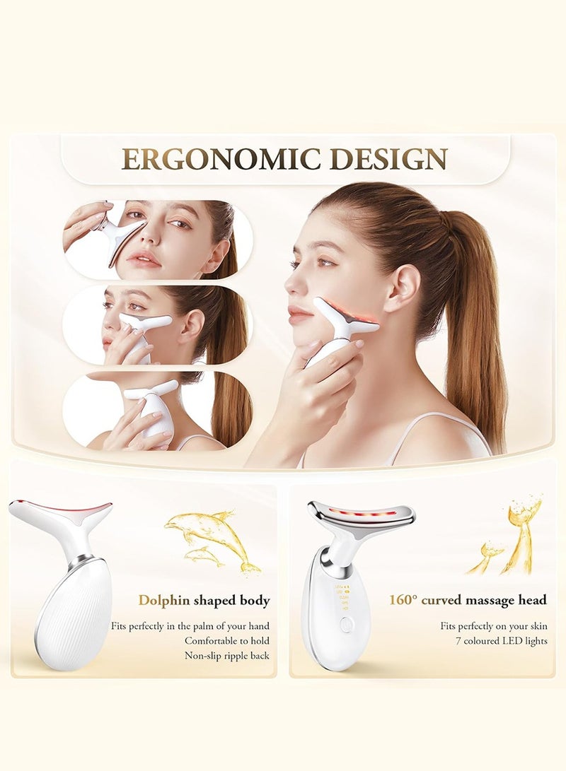 DPTER Face Massager, Face Beauty Device, Facial Lifting Therapy Machine EMS Face Massager Anti Wrinkle Skin Tightening Reduce Double Chin Skin Care Tools 7 Colour Modes - Image 4