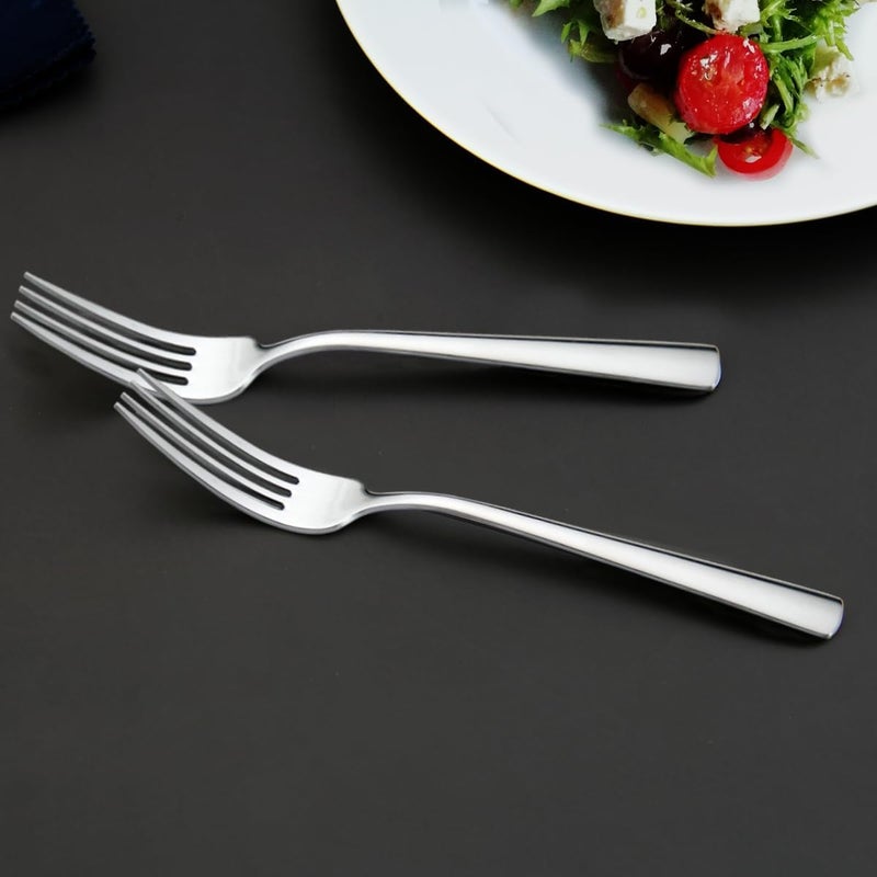 HISSF Salad Forks Stainless Steel 18/0 Salad Forks 8 Pcs, 7 Inches, Home, Kitchen Restaurant, Dishwasher Safe, Silver - Image 4