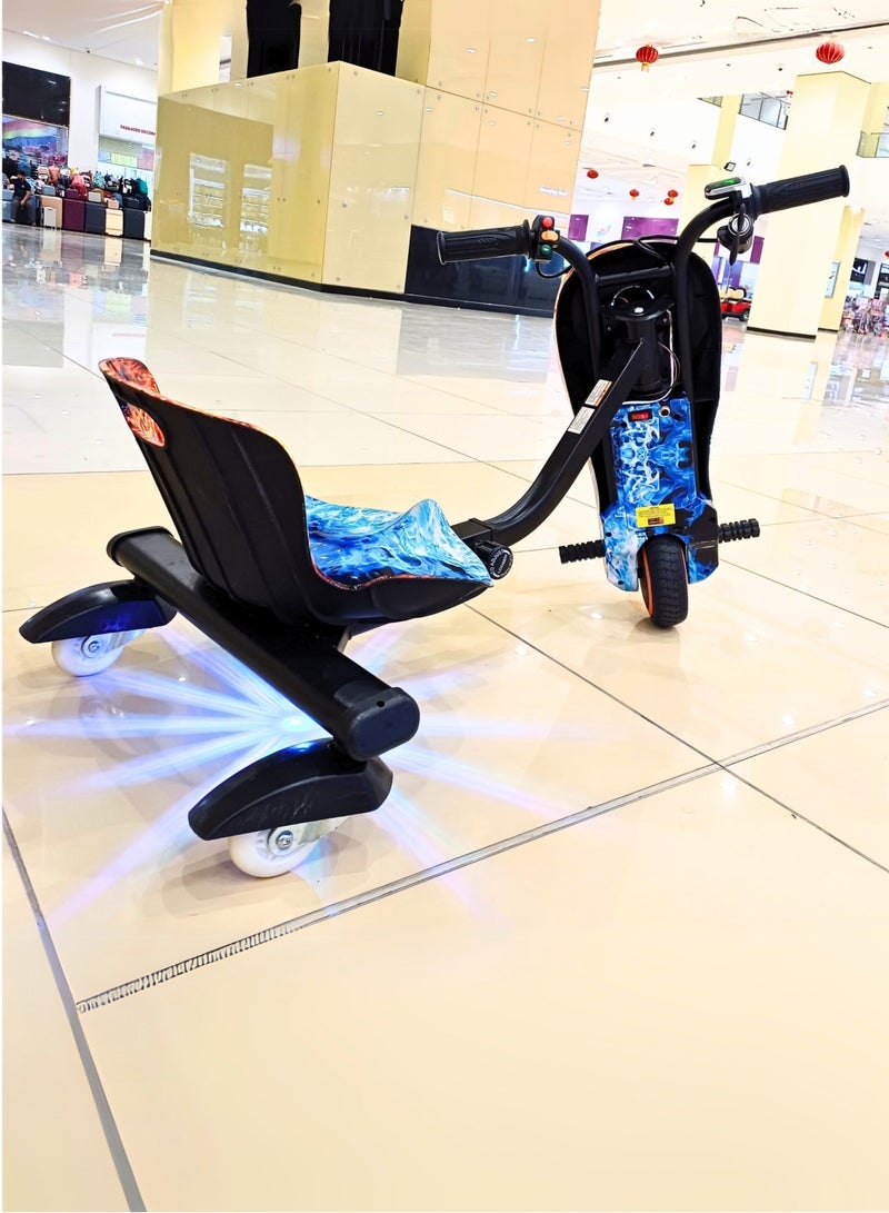 ECVV 36V Drifting Scooter 3 Wheel Electric Scooter - 3 Driving Modes- Bluetooth- Speaker- Lights - Shock Absorber Safety Gears Speed Up To 10KM/h | Random Color - Image 3