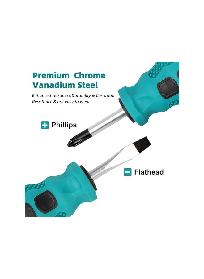 promass 10pcs Precision Screwdriver Set, Phillips & Slotted Head Tips Magnetic Screwdriver Set, Heavy Duty Magnetic Screwdriver with 5 Flat & 5 Cross Head Screwdriver, Durable Tools - Image 2