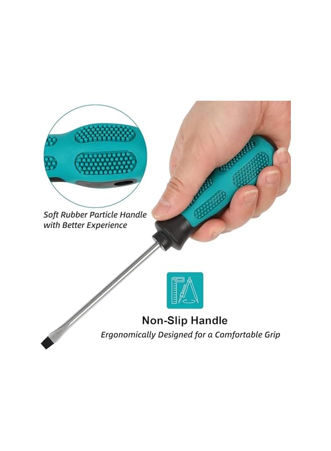 promass 10pcs Precision Screwdriver Set, Phillips & Slotted Head Tips Magnetic Screwdriver Set, Heavy Duty Magnetic Screwdriver with 5 Flat & 5 Cross Head Screwdriver, Durable Tools - Image 4