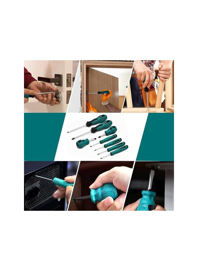 promass 10pcs Precision Screwdriver Set, Phillips & Slotted Head Tips Magnetic Screwdriver Set, Heavy Duty Magnetic Screwdriver with 5 Flat & 5 Cross Head Screwdriver, Durable Tools - Image 5