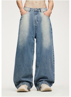 xozgdovg Winter new mirror wide leg jeans washed loose men's wear  - Image 1