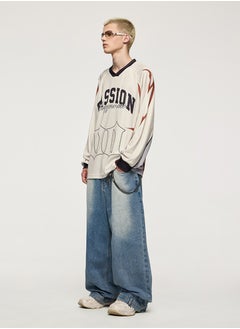 xozgdovg Winter new mirror wide leg jeans washed loose men's wear  - Image 2