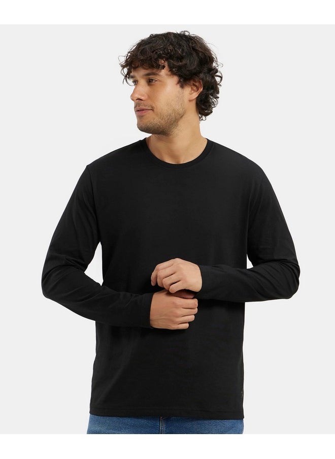 JOCKEY - Jockey Men's Regular Fit Round Neck Full Sleeved T-Shirt AM95_Black_L - Image 1