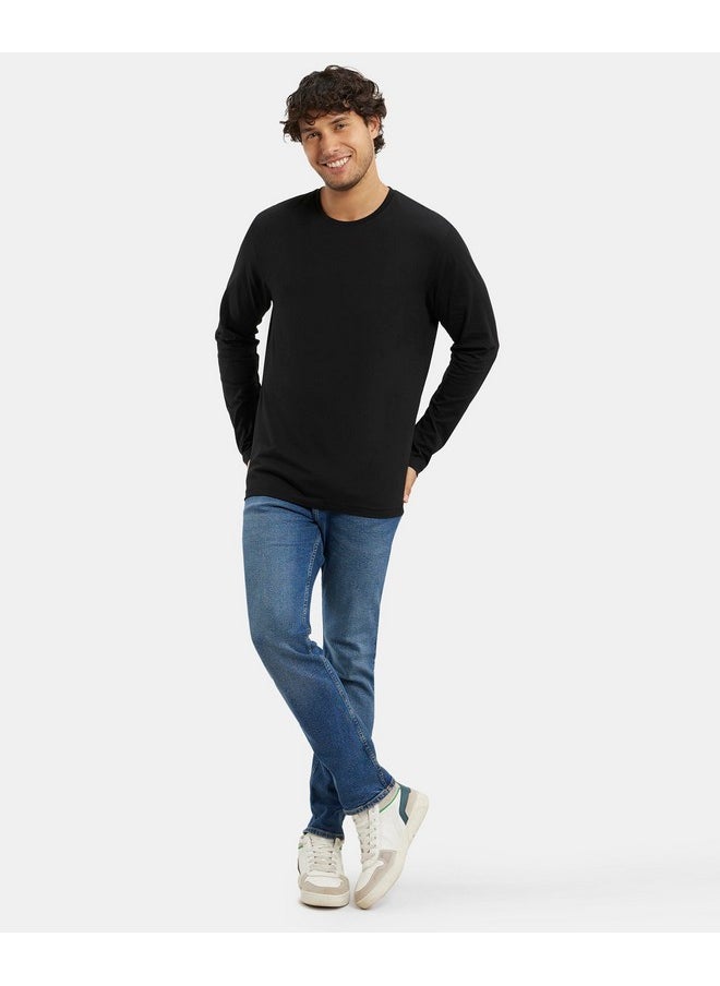 JOCKEY - Jockey Men's Regular Fit Round Neck Full Sleeved T-Shirt AM95_Black_L - Image 1