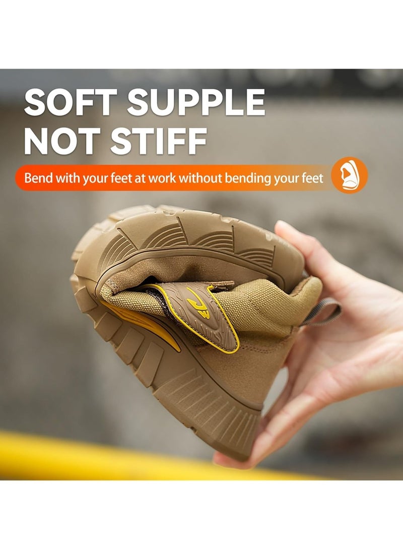 Steel Toe Work Boots for Men and Women - Slip-On Welding Boots, Comfortable Welder Construction Safety Boots - Non-Slip(43 EU size)  - Image 5
