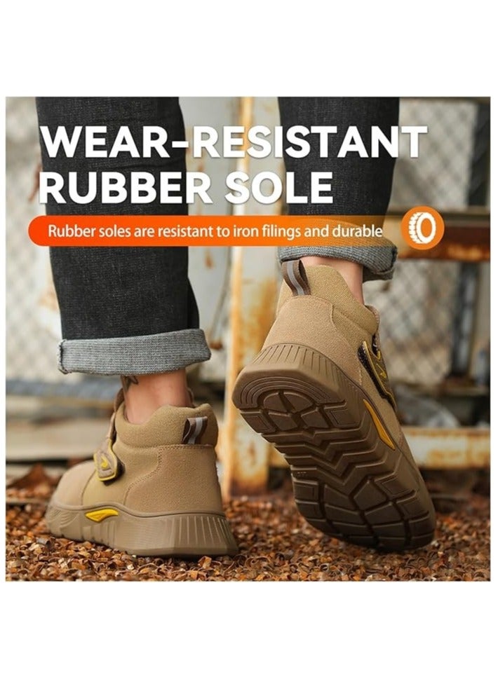 Steel Toe Work Boots for Men and Women - Slip-On Welding Boots, Comfortable Welder Construction Safety Boots - Non-Slip(43 EU size)  - Image 3