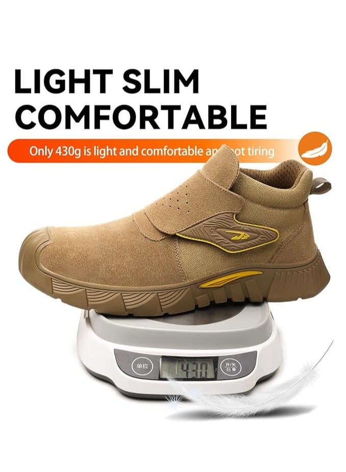 Steel Toe Work Boots for Men and Women - Slip-On Welding Boots, Comfortable Welder Construction Safety Boots - Non-Slip(43 EU size)  - Image 1