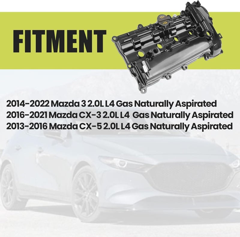 Mocar7 Aluminum Valve Cover for 2013-2022 Mazda 3, CX-3, CX-5 2.0L L4 - Image 2