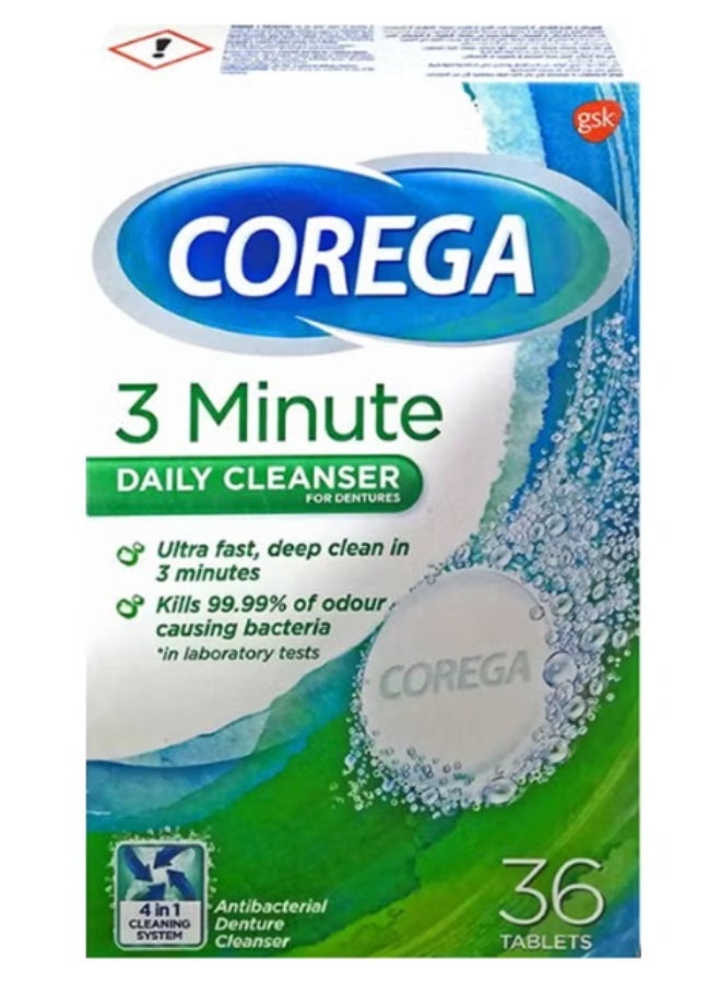 Denture Cleanser 3 Minutes Rapid Action 36 Ct