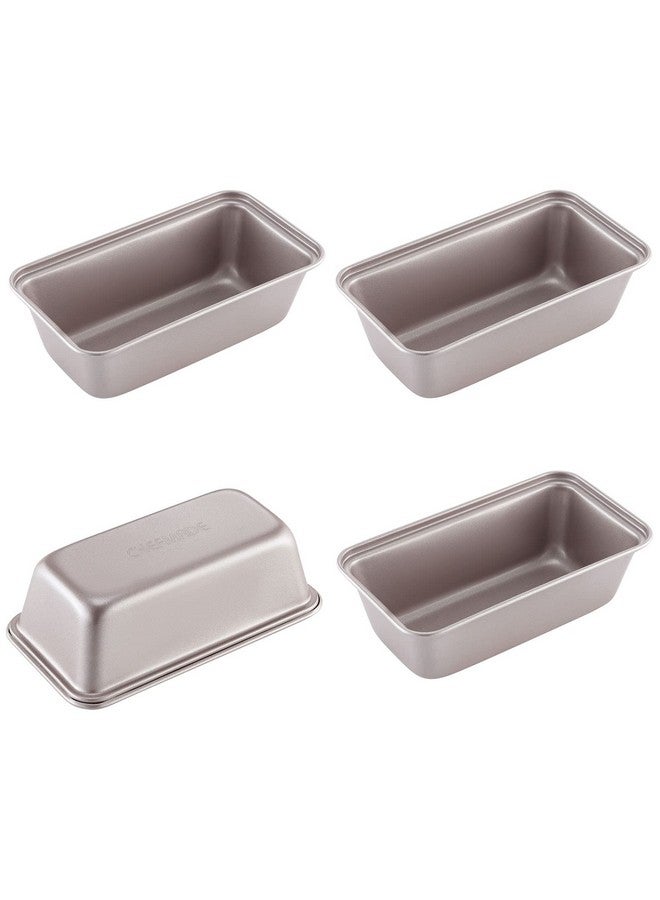 شيف ميد مجموعة صواني رغيف صغيرة مقاس 5.5 بوصة، 4 قطع مستطيلة غير لاصقة من الخبز والكعك للفرن والخبز الفوري (ذهبي شامبانيا) - Image 1