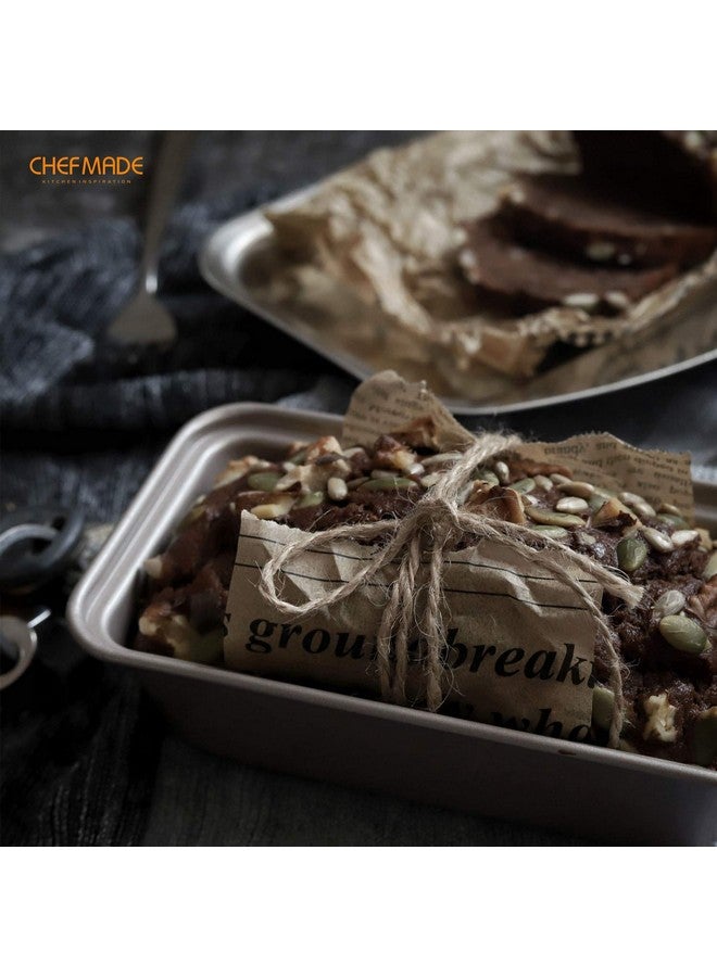 شيف ميد مجموعة صواني رغيف صغيرة مقاس 5.5 بوصة، 4 قطع مستطيلة غير لاصقة من الخبز والكعك للفرن والخبز الفوري (ذهبي شامبانيا) - Image 3