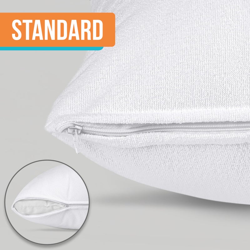 Utopia Bedding Waterproof Pillow Protectors with Zipper King Size (4 Pack)  Terry Pillow Covers - Image 2