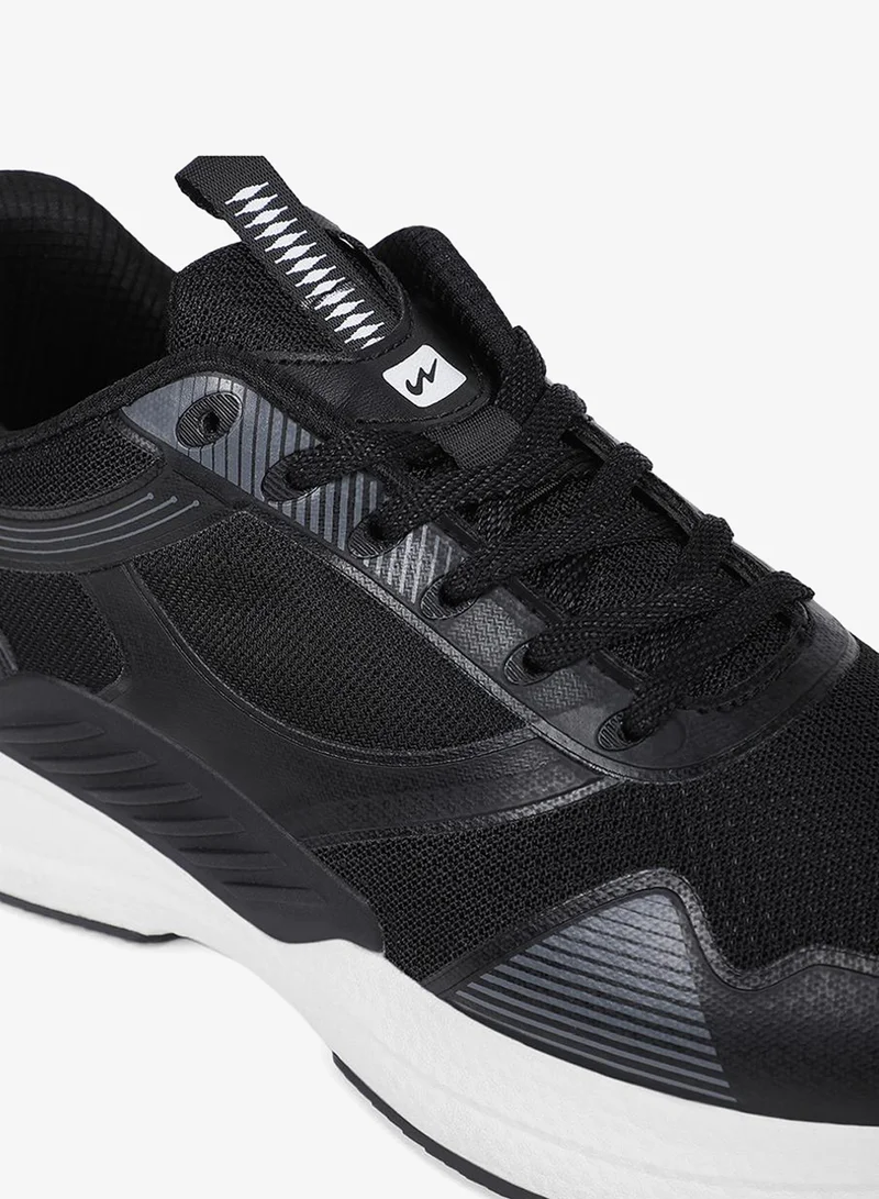 Campus Black Men Ballet Bubble Yoga Max Lace-Up Walking Shoes-Black for Men | Best Price UAE