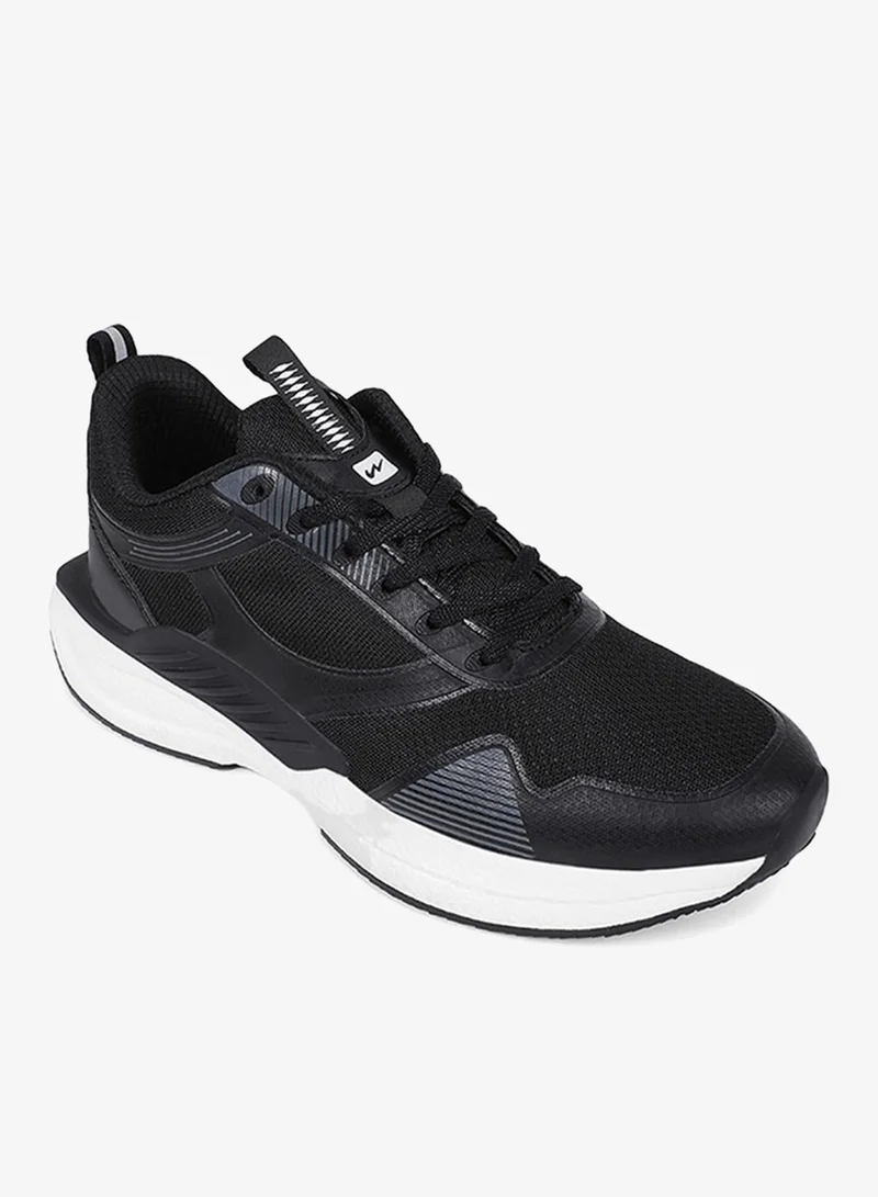 Campus Black Men Ballet Bubble Yoga Max Lace-Up Walking Shoes-Black for Men | Best Price UAE
