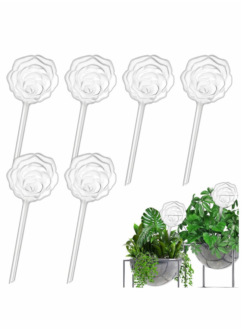 Plant Watering Globes, Large Self Globes Plastic PVC Bulbs Houseplants Indoor Plants Potted Rose-shaped (6 Piece )