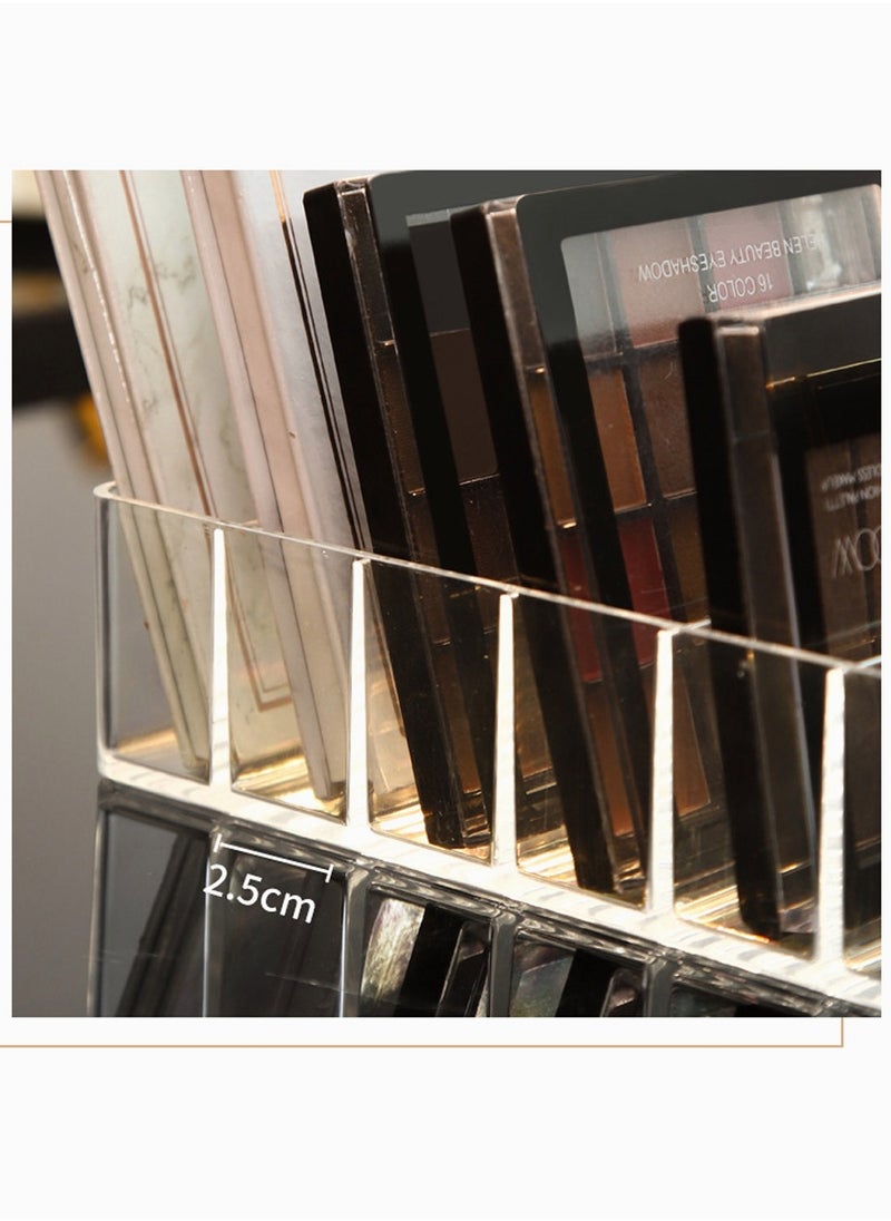 SYOSI - Acrylic Eyeshadow Palette Makeup Organizer 7 Section Divided Vanity Organize Holder for Drawer and Bathroom Counte Modern Cosmetics Storage Desktop Transparent Shelf - Image 1