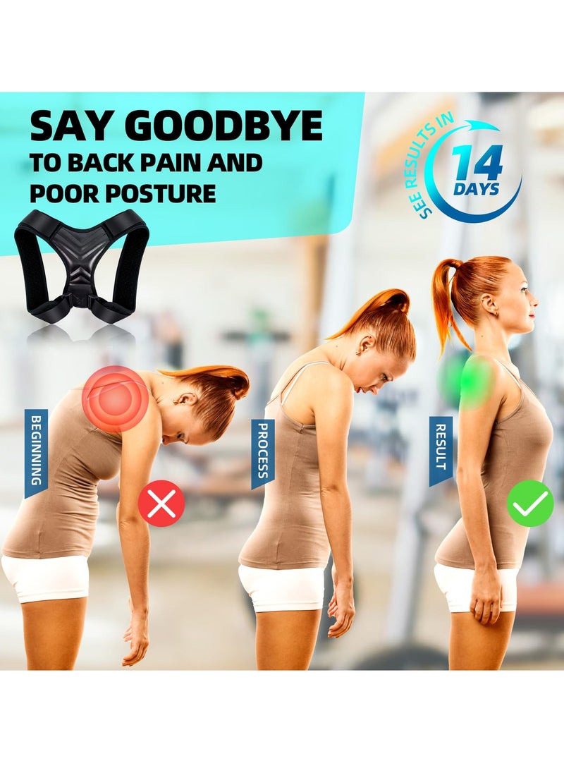 KASTWAVE Unisex Adjustable Back Brace - Posture Corrector for Men & Women, Neck & Shoulder Pain Relief, Ideal for Office Home Gym - M Size  - Image 4
