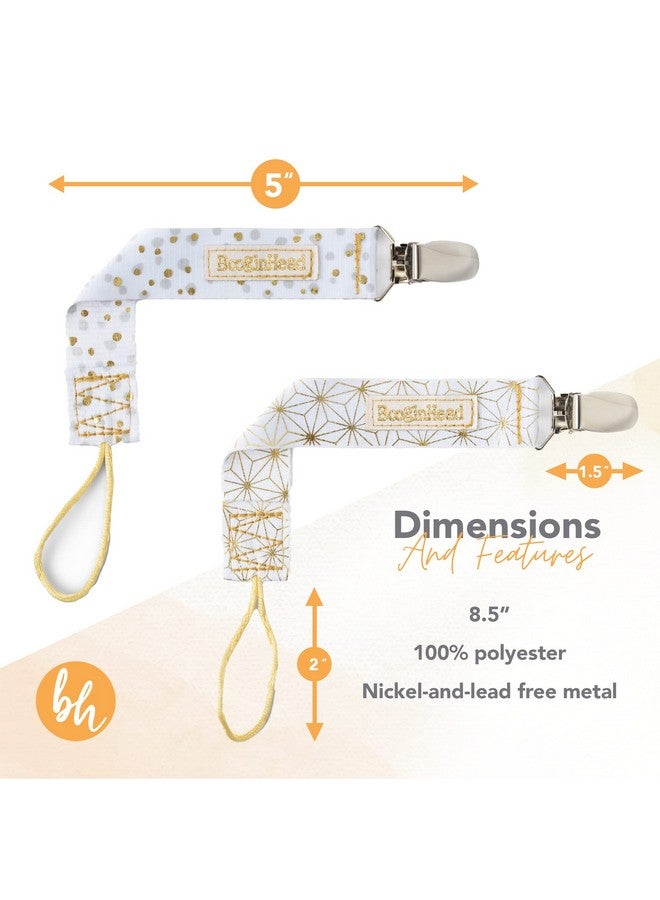 بوجينغ هيد حامل اللهاية الفاخر من BooginHead، مشبك اللهاية للأطفال، عبوة من قطعتين، أزرق ورمادي مخملي - Image 2