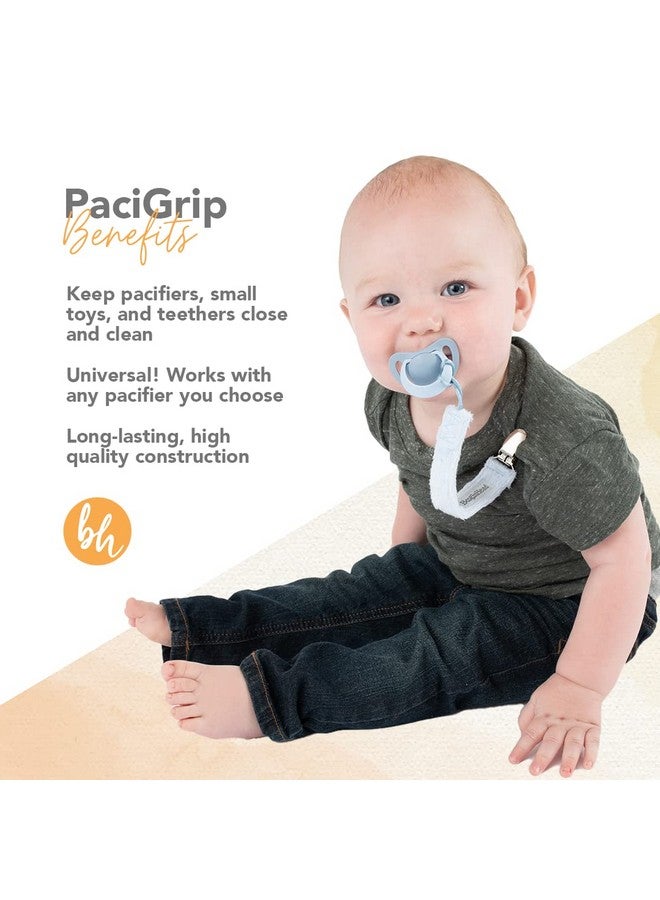 بوجينغ هيد حامل اللهاية الفاخر من BooginHead، مشبك اللهاية للأطفال، عبوة من قطعتين، أزرق ورمادي مخملي - Image 4