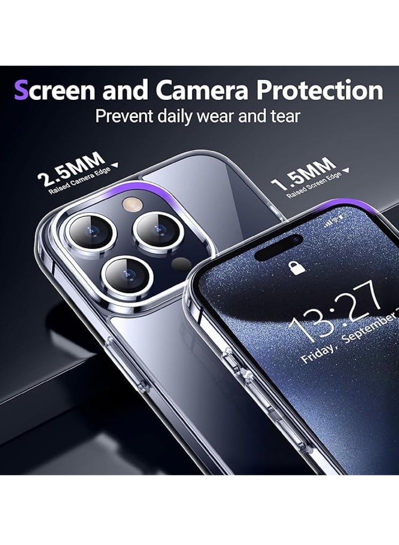 Protect iPhone 15 Pro Clear Case with Tempered Glass, Slim Transparent Protective Cover, Shockproof Anti-Scratch Design - Image 3