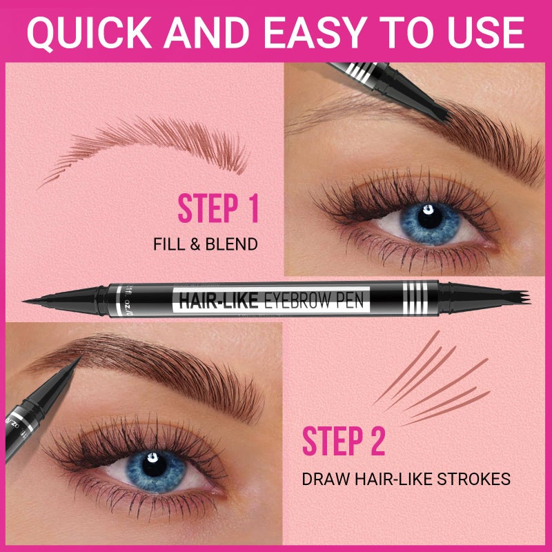 iMethod Eyebrow Pencils for Women - Eyebrow Pencil Magical 2-in-1 Dual-Ended Brow Pencil with 4-Fork-Tip & Ultra Precise Brush-Tip Create Natural Hair-Like Brows, Last All-Day, Natural Brown - Image 5