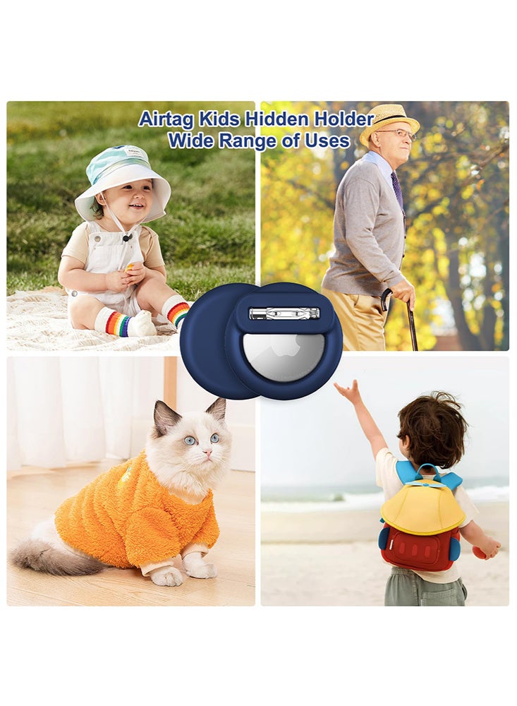 بينكو ٤ قطع من حافظات الحماية المصنوعة من السيليكون المخفي، متوافقة مع Apple AirTag مع حامل دبوس غير مرئي، ومضادة للضياع، ومناسبة للأطفال وكبار السن والأمتعة والملابس (أسود/أبيض/وردي/بنفسجي). - Image 4