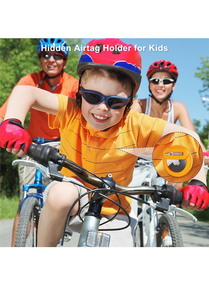 بينكو ٤ قطع من حافظات الحماية المصنوعة من السيليكون المخفي، متوافقة مع Apple AirTag مع حامل دبوس غير مرئي، ومضادة للضياع، ومناسبة للأطفال وكبار السن والأمتعة والملابس (أسود/أبيض/وردي/بنفسجي). - Image 2