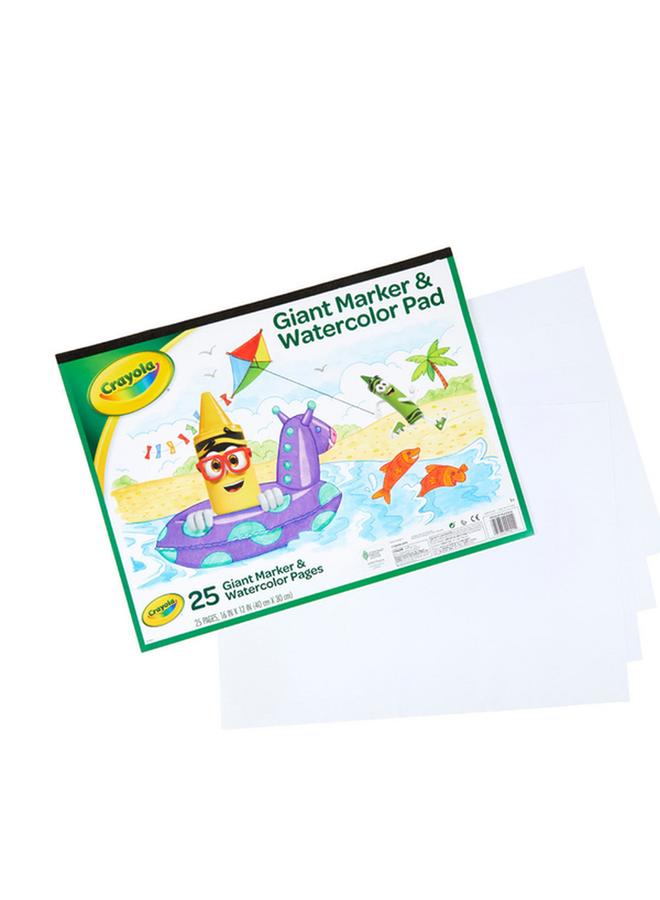 Crayola 25-Page Giant Marker and Watercolor Pad White CRA9934110002 - Image 1